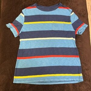 GAP Youth Blue‎ Striped Short Sleeve Crewneck Cotton T-Shirt Size Large